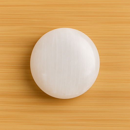 Selenite Massage Stone Round Shaped