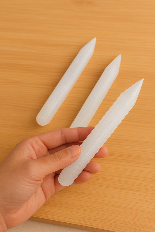 Selenite Massage Stone Spiral Shaped