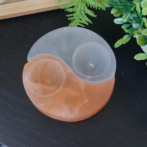 Yin Yang Himalayan Salt Tealight Holder