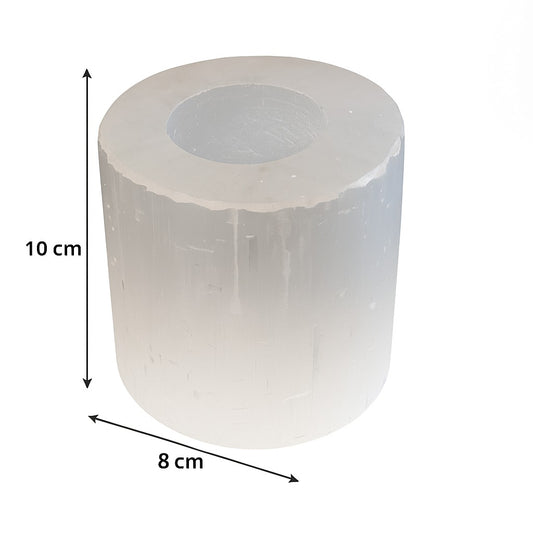 Selenite Natural Candle Holder Cylinder