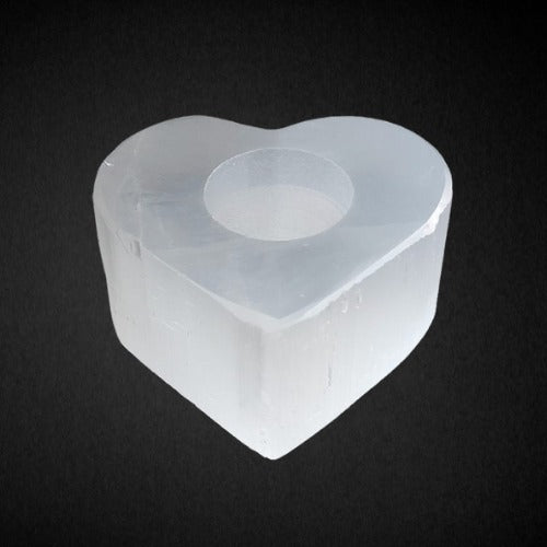 Selenite Tealight Holder Heart Shape