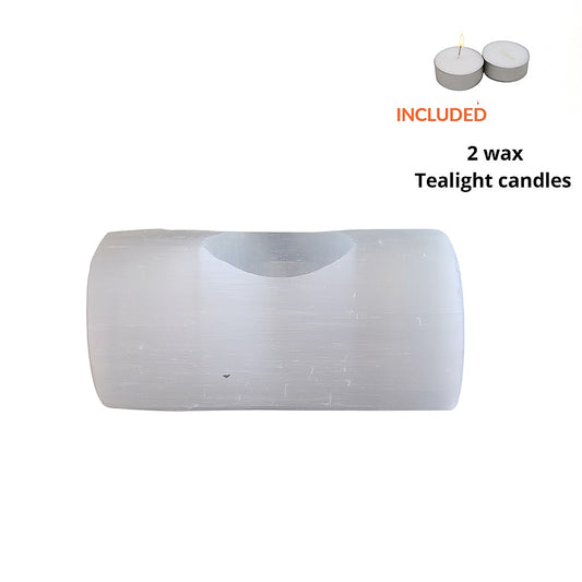 Selenite Single Hole Bar Tealight Candle Holder