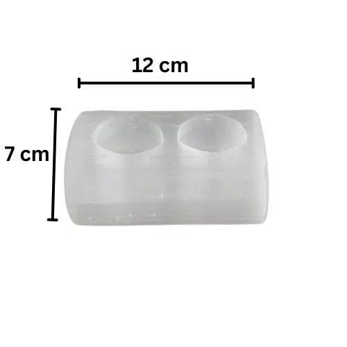 Selenite Natural Candle Holder 2 Holes
