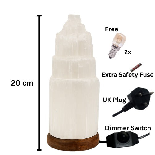 Selenite Tower Lamp - Medium