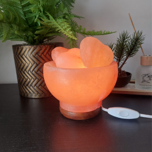 Himalayan Salt Fire Bowl With Hearts