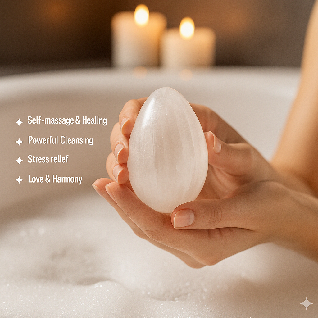 Selenite Massage Stone Egg Shaped