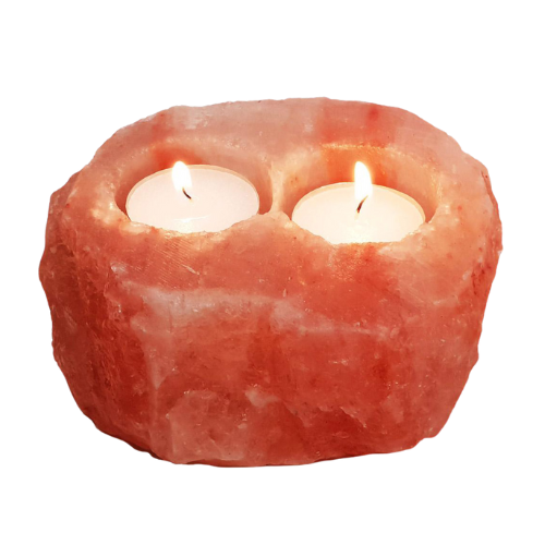 Himalayan Salt Candle Holder 2 Holes