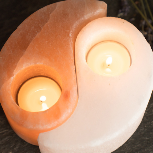 Yin Yang Himalayan Salt Tealight Holder