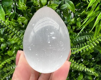Selenite Massage Stone - Egg Shaped - Himalayan Glow
