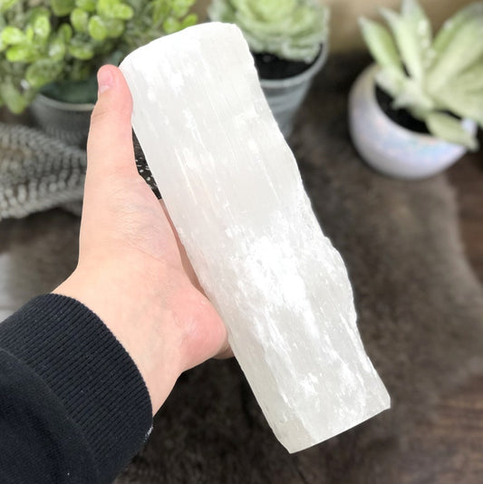 Selenite Tealight Holder 2 Holes Natural