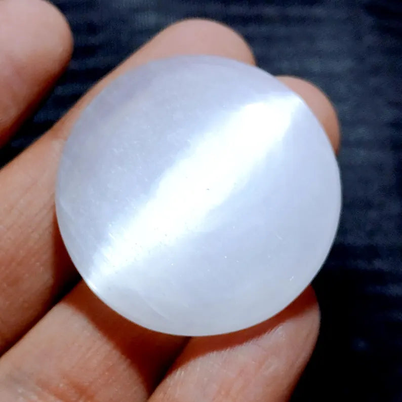 Selenite Massage Stone Round Shaped