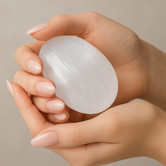 Selenite Massage Stone Palm Shaped