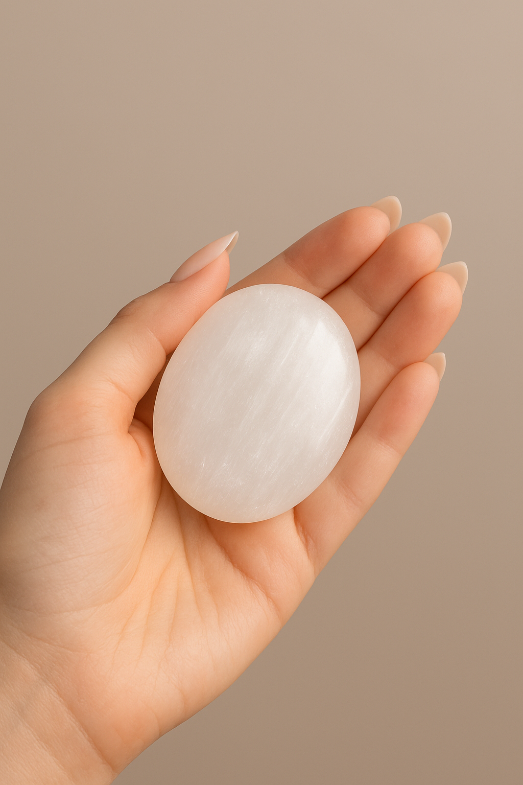 Selenite Massage Stone Palm Shaped