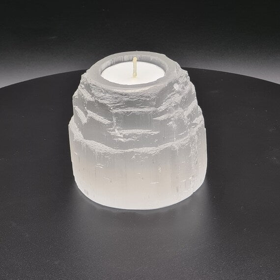 Selenite Natural Candle Holder Large