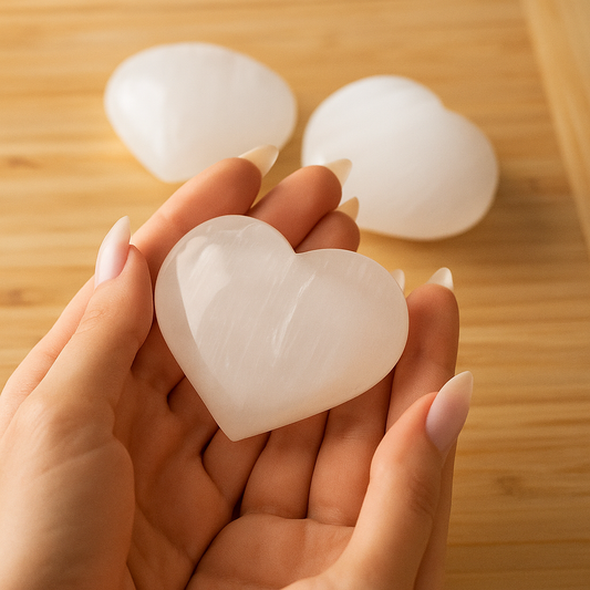 Selenite Massage Stone Heart Shaped