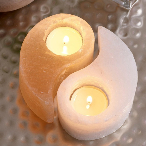 Yin Yang Himalayan Salt Tealight Holder