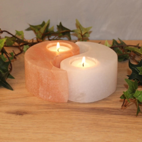 Yin Yang Himalayan Salt Tealight Holder