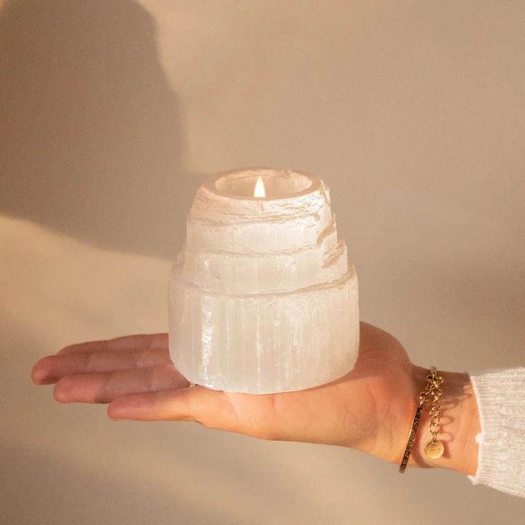 Selenite Tea Light Holders
