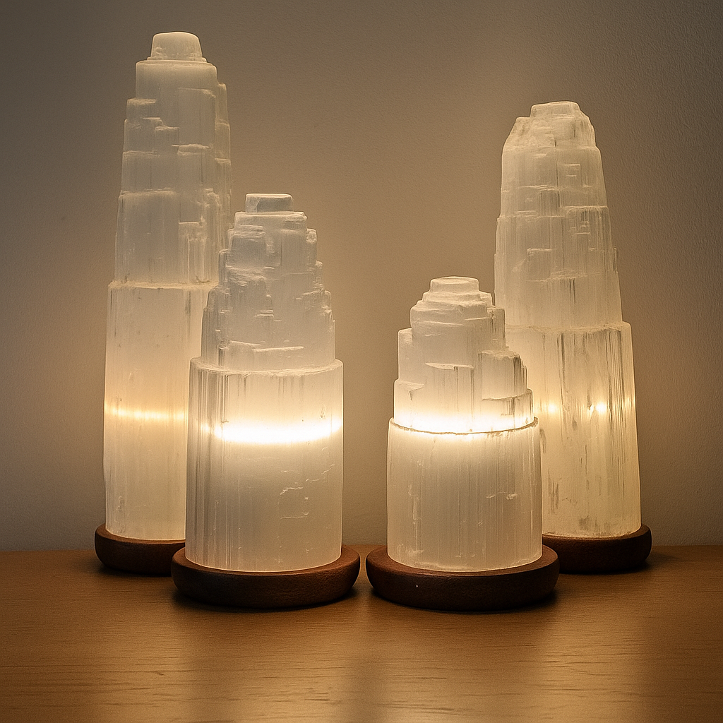  Beautiful Selenite Tower Lamps