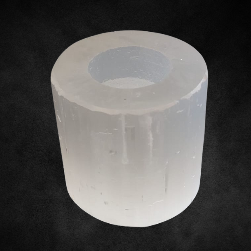 Selenite Tealight Candle Holder - Cylinder