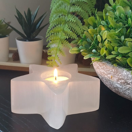 Selenite Tealight Holder – Star Shaped