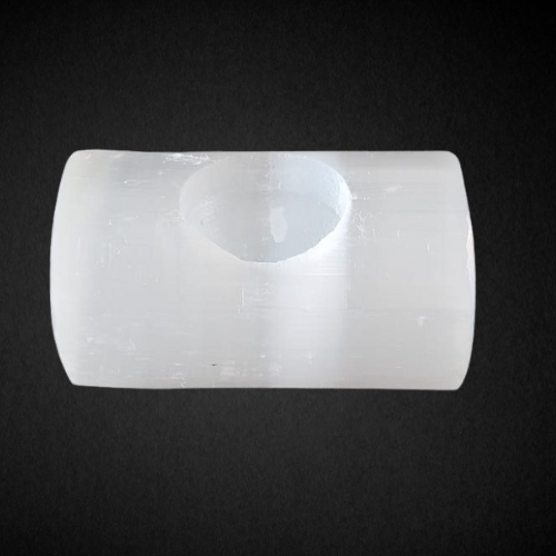 Selenite Tealight Holder - Bar Shape - Himalayan         Glow