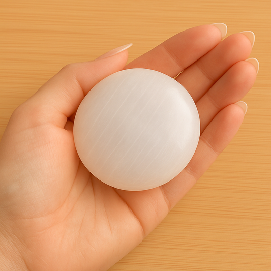 Selenite Massage Stone Round Shaped