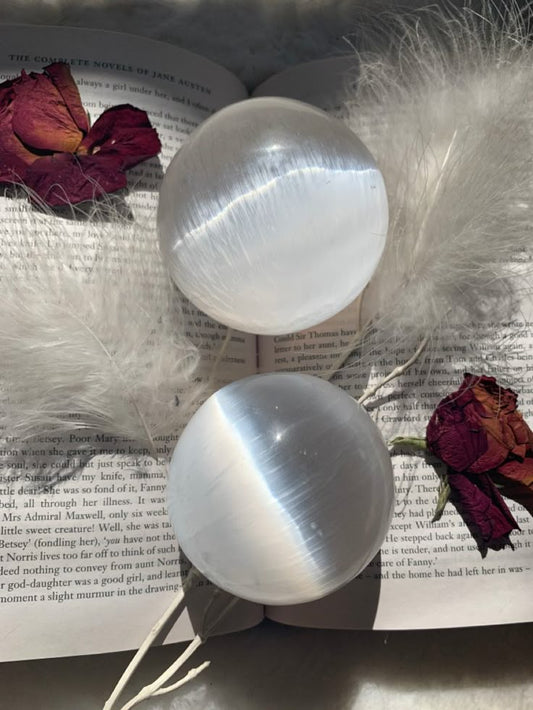 Selenite Massage Stone Round Shaped