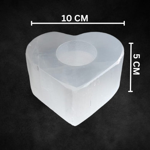 Selenite Tealight Holder Heart Shape