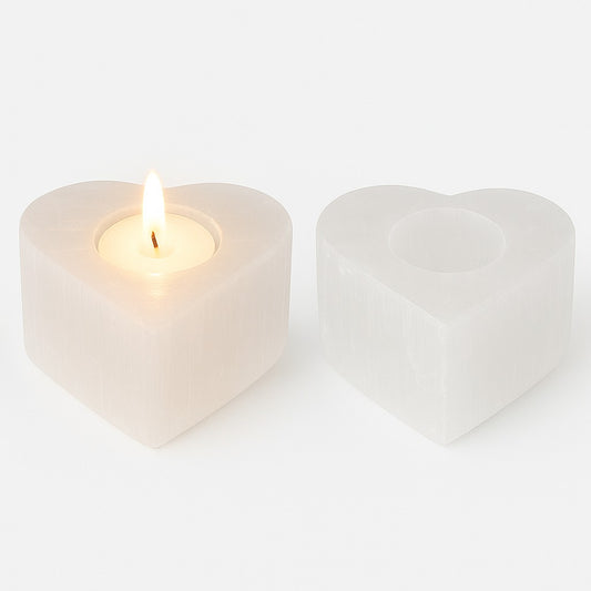 Selenite Tealight Holder Heart Shape