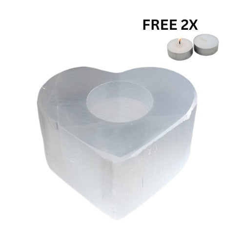 Selenite Tealight Holder Heart Shape