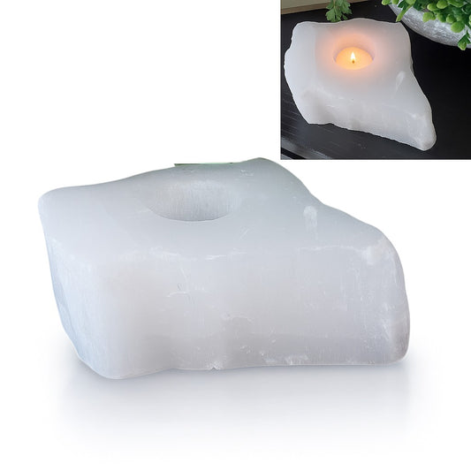 Selenite Single Hole Raw Irregular size