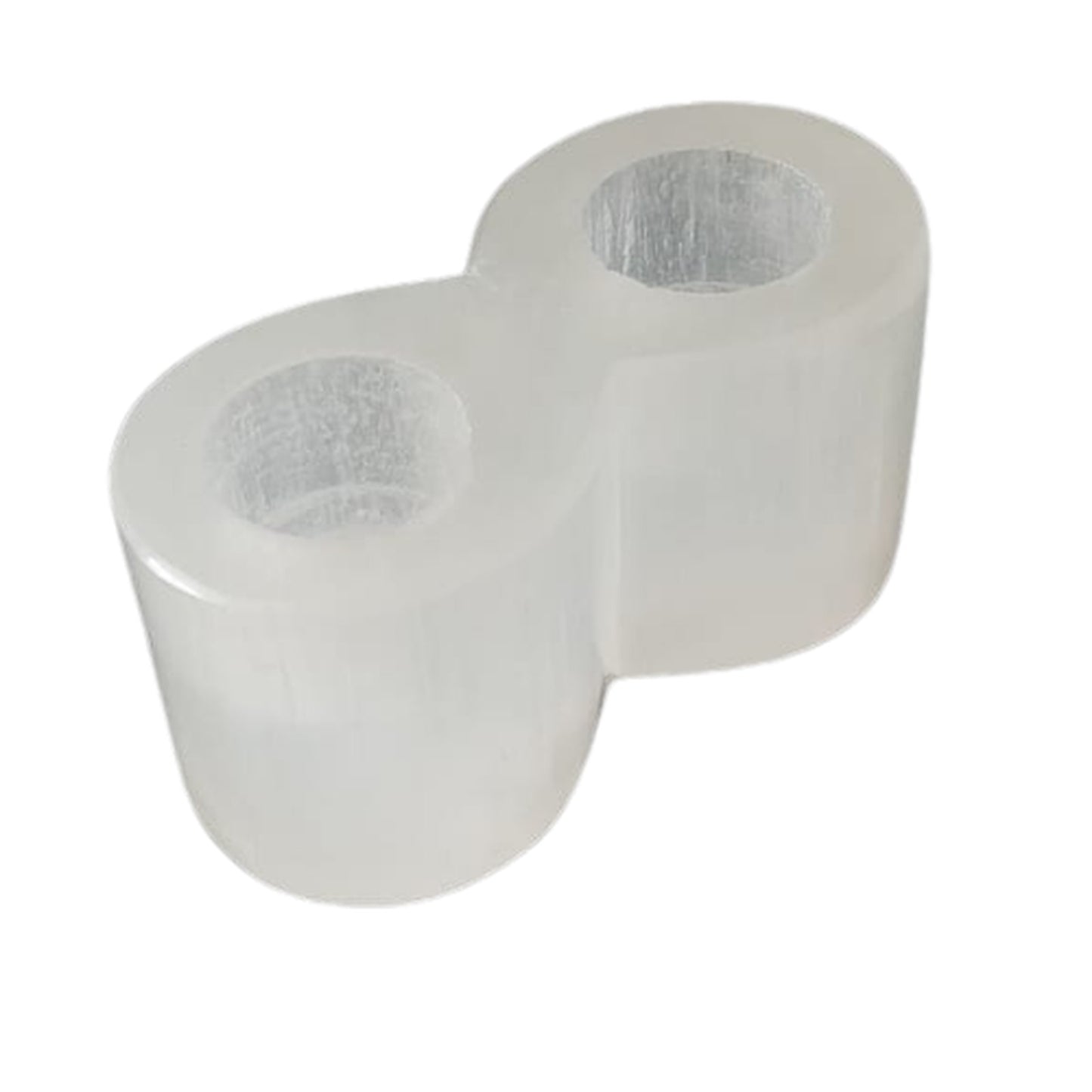 2 Holes Selenite Cylinder Tealight Holder