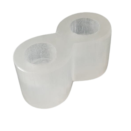 2 Holes Selenite Cylinder Tealight Holder