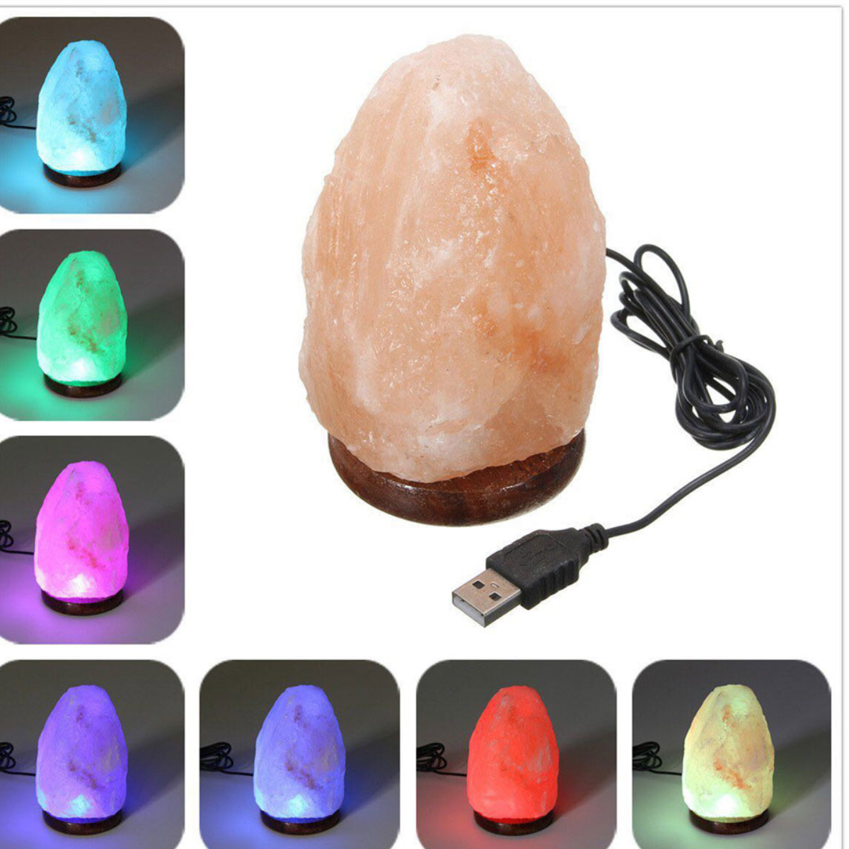 Himalayan Salt - USB Natural Lamp With Color Changing LED