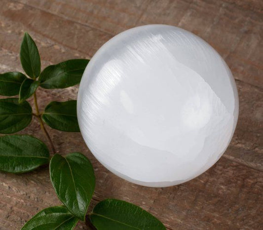 Selenite Massage Stone Sphere Shaped