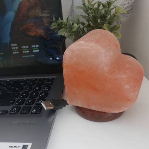 Himalayan USB Salt Lamp - Heart Shape