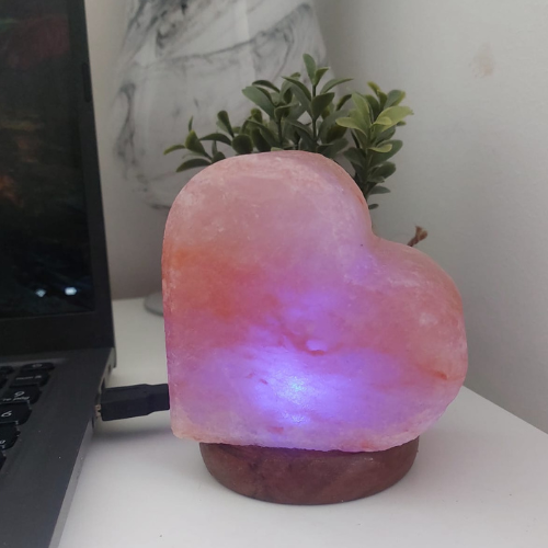 Himalayan USB Salt Lamp - Heart Shape