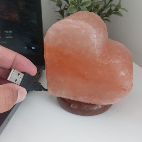 Himalayan USB Salt Lamp - Heart Shape