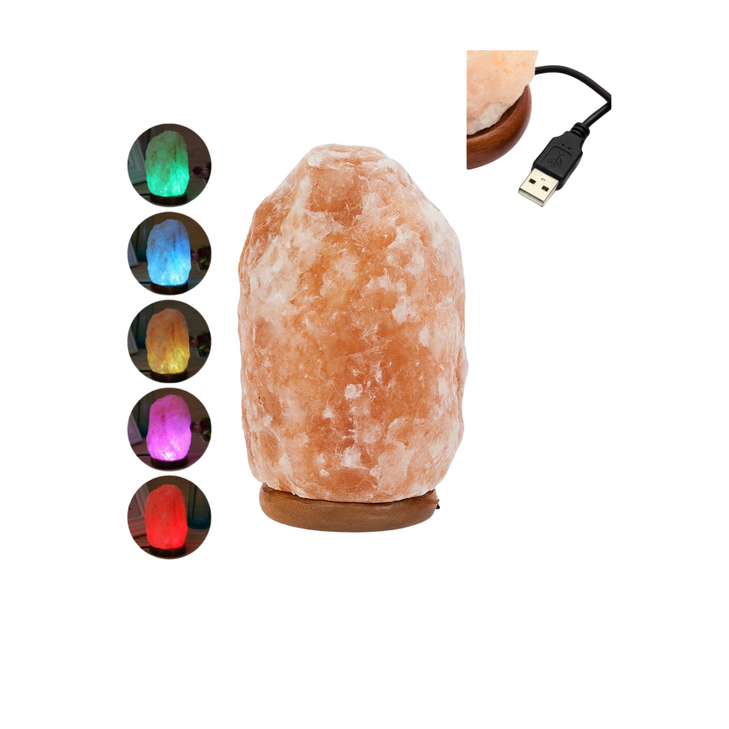 Himalayan Salt - USB Natural Lamp With Color Changing LED