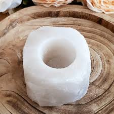 Himalayan White Salt Candle Holder