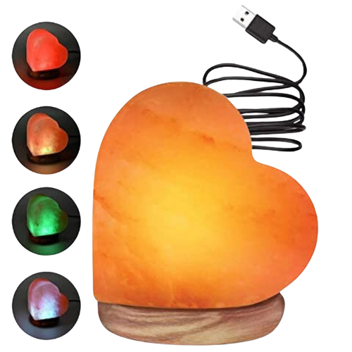Himalayan USB Salt Lamp - Heart Shape