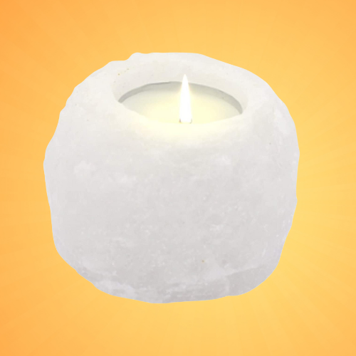 Himalayan White Salt Candle Holder