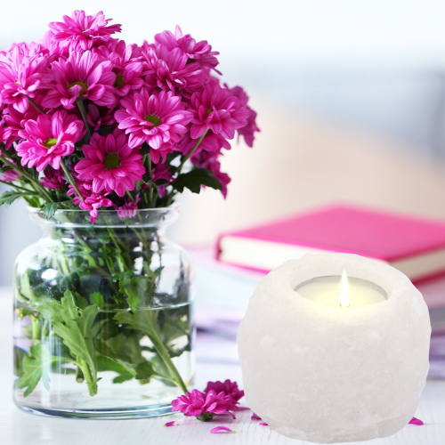 Himalayan White Salt Candle Holder
