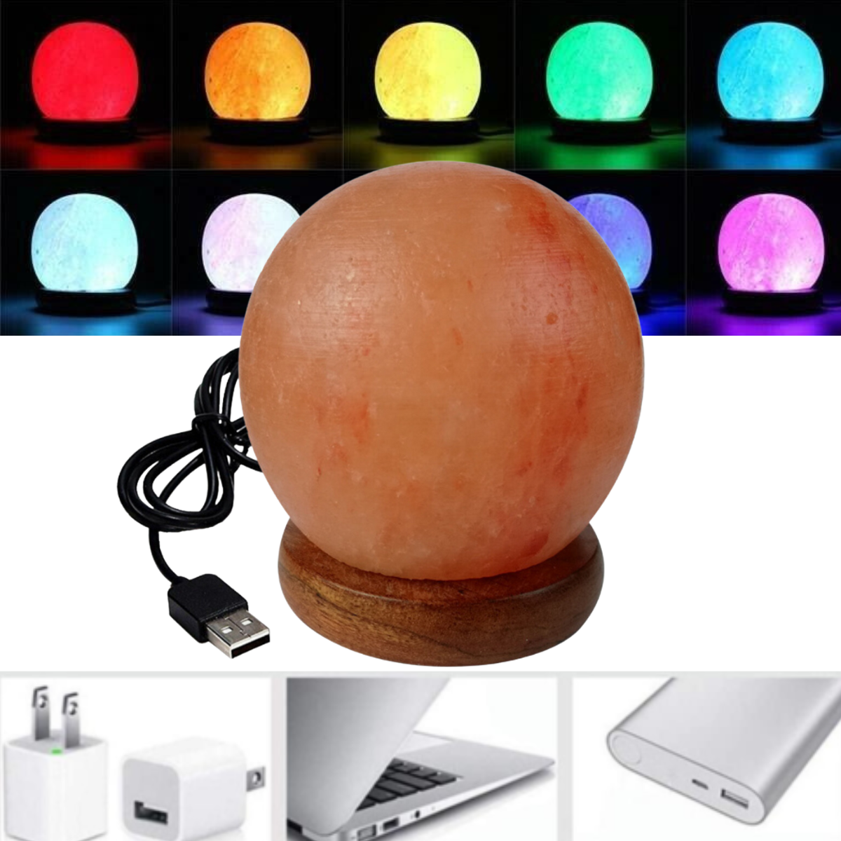 Himalayan Salt Lamp USB - Sphere Shape