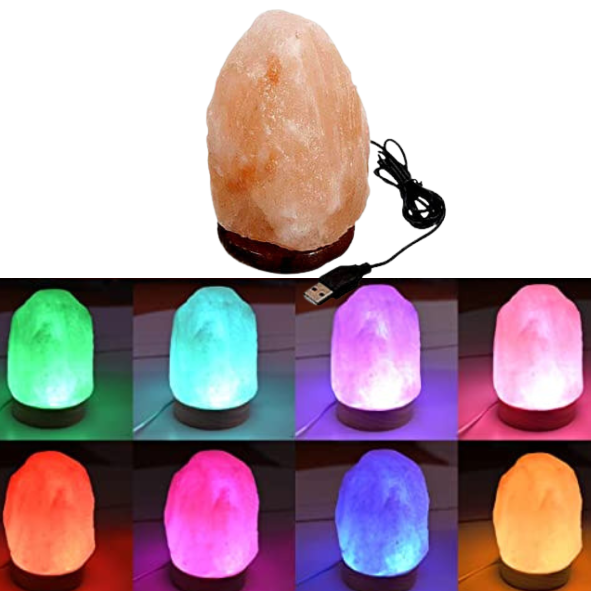 Himalayan Salt - USB Natural Lamp With Color Changing LED