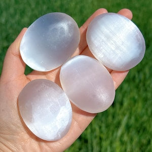Selenite Massage Stone Palm Shaped