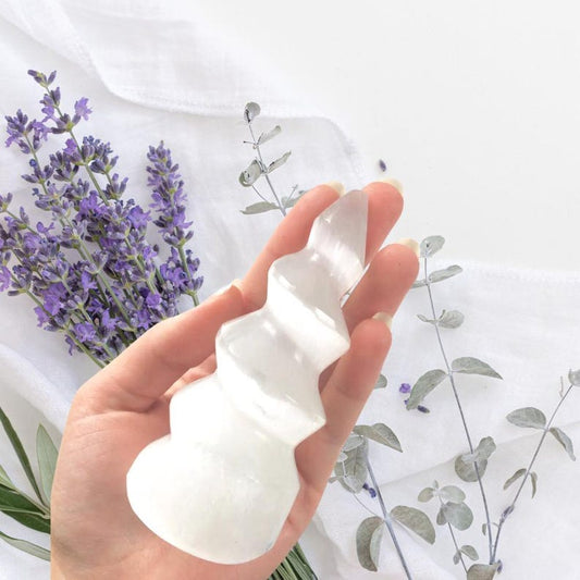 Selenite Massage Stone Spiral Shaped