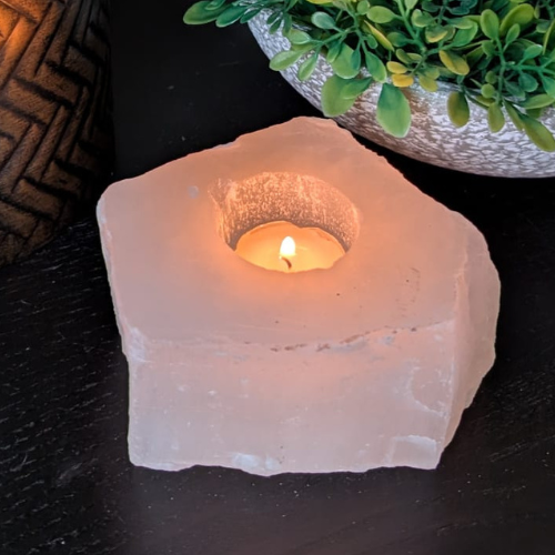 Selenite Tealight Holder – Natural Shape