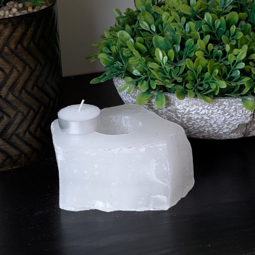 Selenite Tealight Holder – Natural Shape
